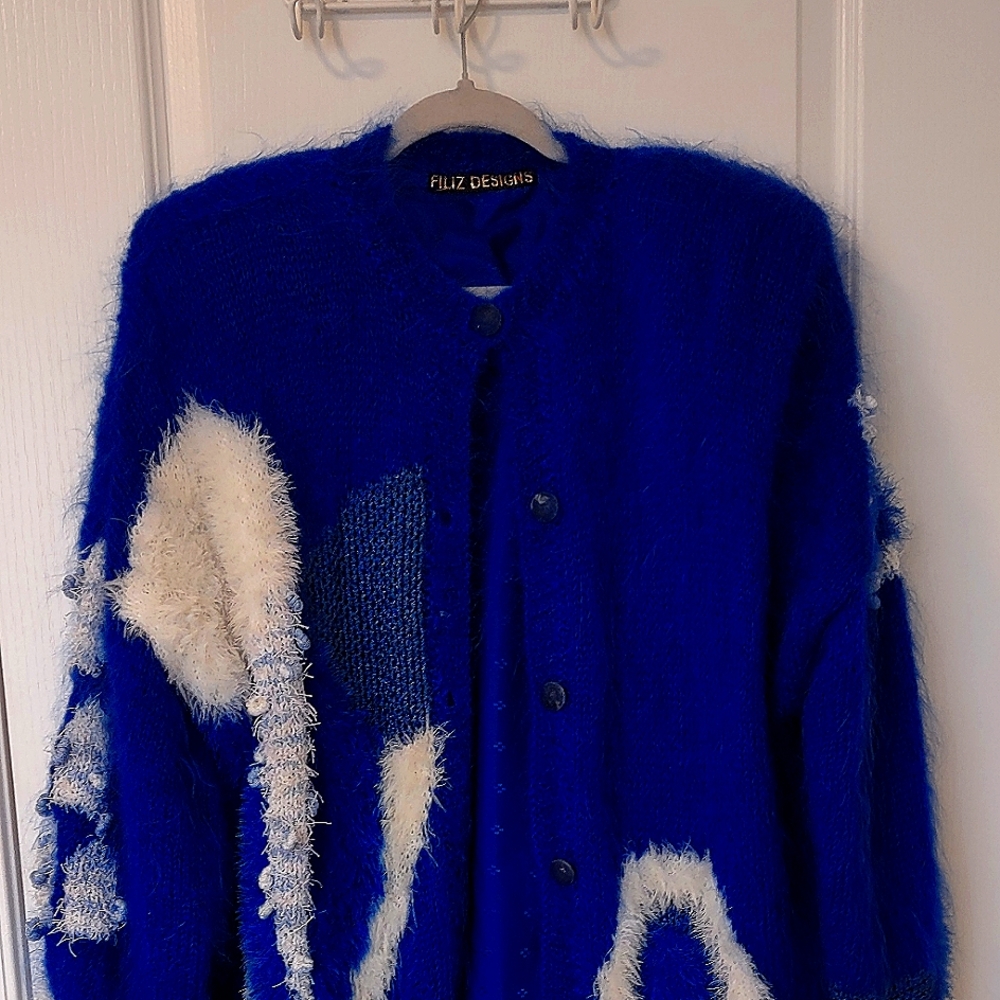 Valentines & Galentine Elegant Crafted Mohair Sweater Coat by Felize Designs